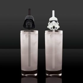 Star wars Straw; creative 3D Novelty design; beverage straw (Color: Black)